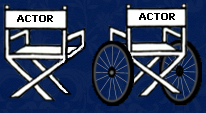 Actors' chairs - wheelchair and able bodied chair